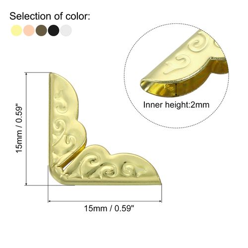 15mm Metal Book Corners, 100pcs Photo Corners Book Corners Protector — image 2