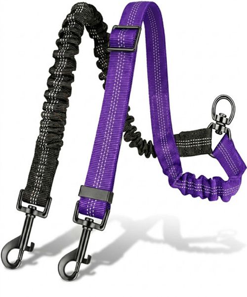 Double Dog Lead Splitter, Dual Lead No Tangle 360° Rotation Dog Leash Coupler