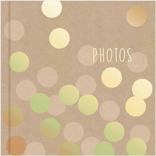 Photo Album 200 Photos 4x6 | Kraft Cover, Gold Polka Dot, Scrapbook Keepsake