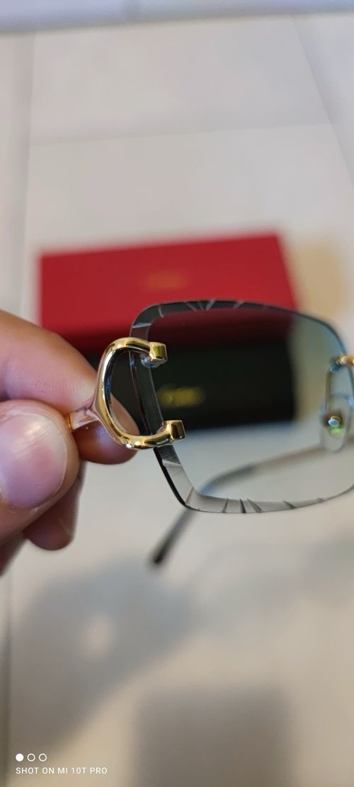 Cartier Eyeglasses Rimless, Gold Metal Frame, With Case & Box — image 5