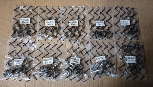 100 Pieces Single Ear O Clips/Clamps Stainless Steel 19.4mm-22.6mm Hose Clamps