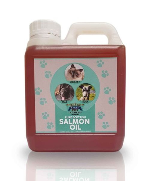 Pure Salmon Oil 100% 1 Litre Jerry Dogs Cats Ferrets Omega 3 6 and 9 Fresh Pet®