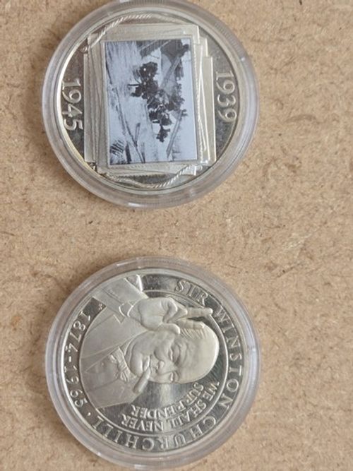 Ww2 Commemorative Half-crown Coins Winston Churchil and Gibralta x 2
