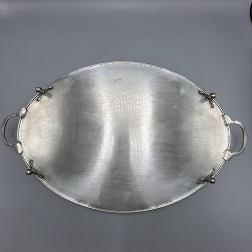 Vintage Silver Plated Gallery Serving Tray Claw Feet Cocktail Tea Handles Footed — image 21