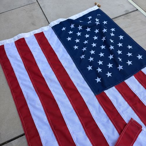 American USA Flag Stars & Stripes Cotton Hand Sewn Patriotic Decor 137cm x 74cm — image 7