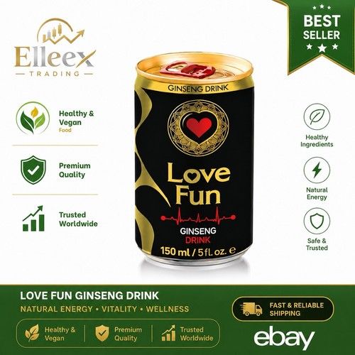 Love Fun Ginseng Energy Drink 12 x 150ml Herbal Natural Drink UK Seller