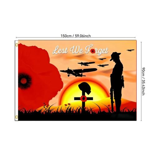 Remembrance Day Flag Poppy Military Army Armed Forces Lest We Forget War WW1 WW2 — image 2