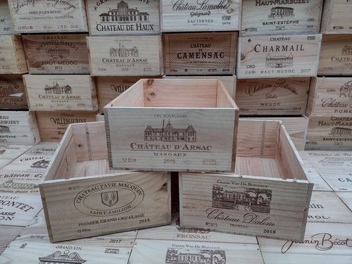 Wine Box Crate ~ Large 12 bottle size ~ French Genuine Storage Vintage Wooden