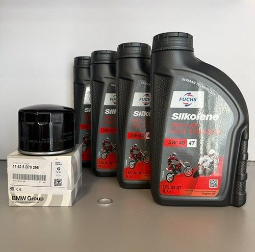 GENUINE BMW MOTORRAD S1000RR M1000RR S1000XR OIL FILTER, WASHER & 4ltrs 5W40 OIL