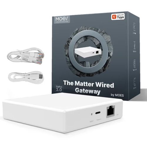 MOES Matter ZigBee Gateway - Hub Only for MOES ZigBee Devices - USB-C, RJ45 LAN,