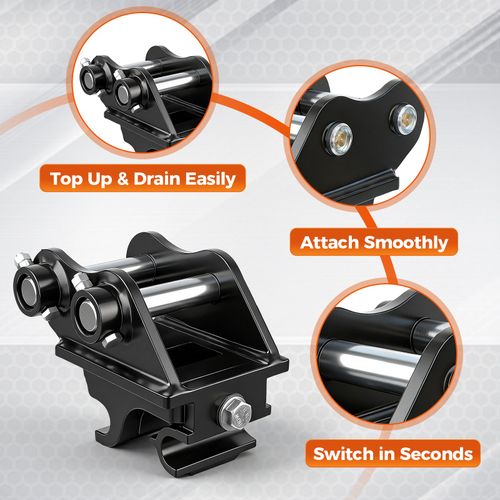 Quick Hitch Coupler Attachments For 0.8-2 Tons Mini Diggers Excavators 25mm Pins — image 7