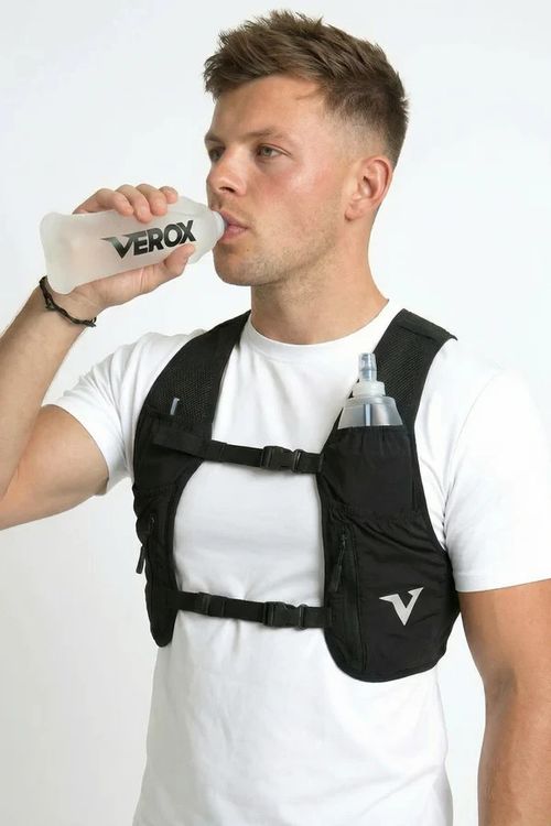 Running Vest Hydration Pack With 6 Pockets | Includes x2 500ml Soft Flasks S-XL — image 5