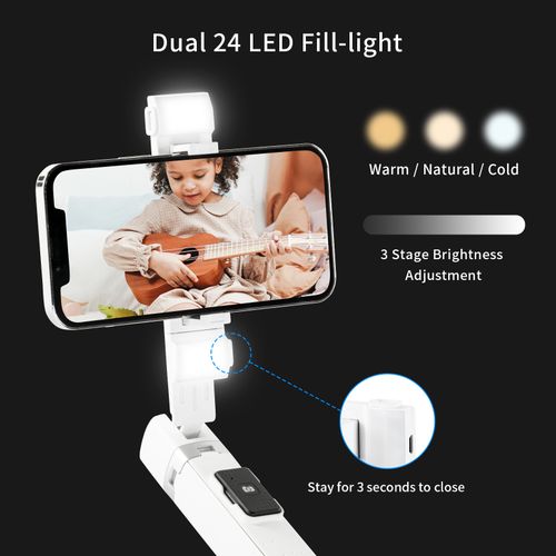 Selfie Stick Tripod Light Phone Holder Stand Remote Bluetooth For iPhone Samsung — image 2
