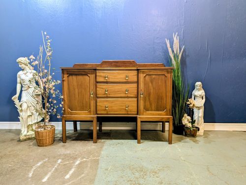 Antique Edwardian Mahogany Sideboard Buffet Cabinet Cupboard Drawers Service — image 1