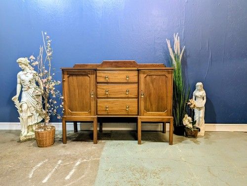 Antique Edwardian Mahogany Sideboard Buffet Cabinet Cupboard Drawers Service