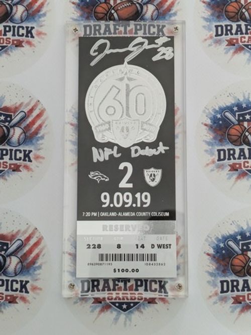 Josh Jacobs Signed NFL Debut Inscription Ticket Stub Beckett Las Vegas Raiders