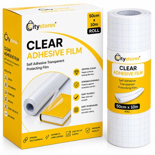 Book Cover Film Roll Clear Sticky Back Plastic Self Adhesive Protector