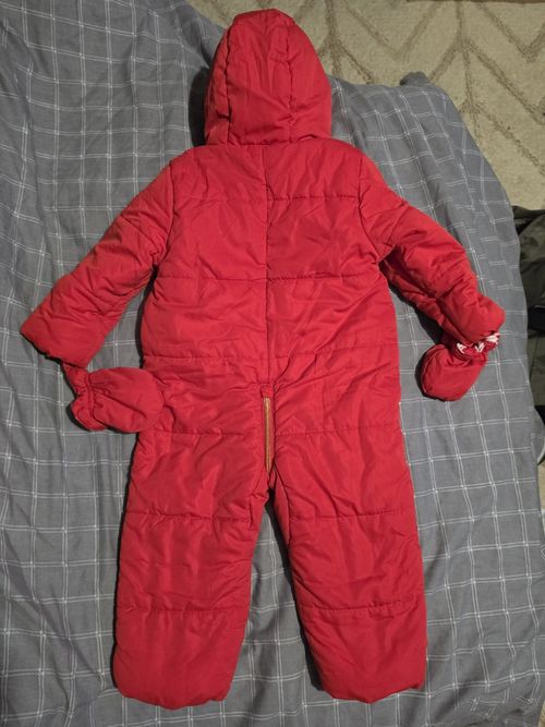 Disney Baby Minnie Mouse Pramsuit Snowsuit 12-18 Months George Red Hooded Winter — image 4