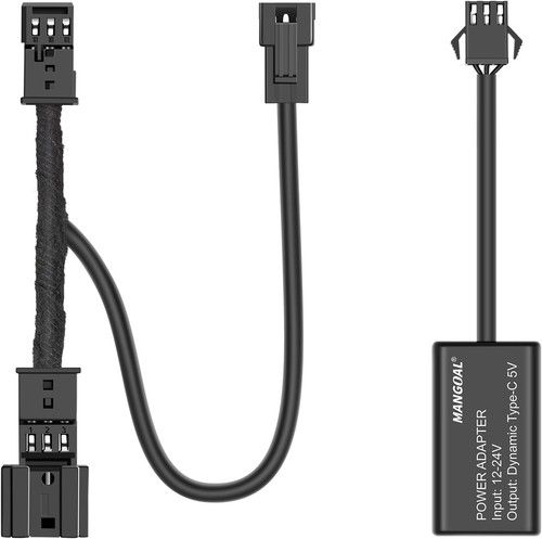 Dash Cam USB Power Adapter Black 3-Pin Rain Sensor for Audi Porsche Volkswagen
