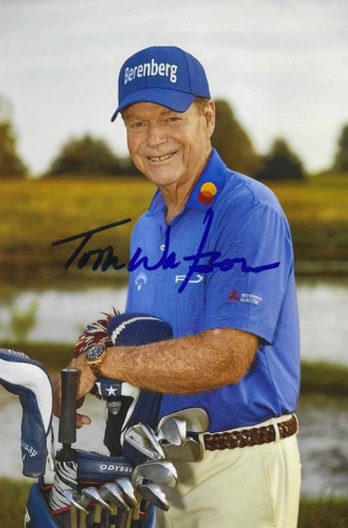 Golf legend Tom Watson signed colour photograph