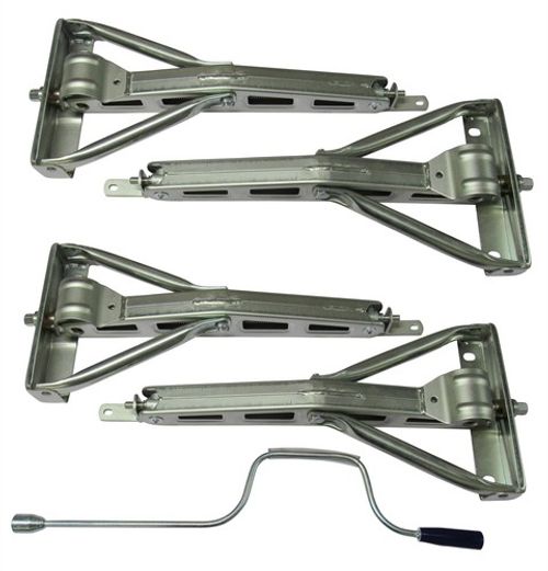 Corner Steady Jack Legs 29" X4 with Winding Handle (Galvanised Caravan Brace)