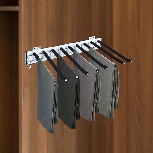 Heavy Duty Wardrobe Pull-out Trouser Rack w/Silent Rail Left Mounting Steel Rack — image 9