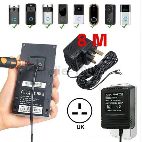 8M Power Supply Charging Adapter Charger Video Ring Doorbell Transformer For UK~
