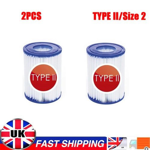 2Pcs Type II Size 2 Pool Filter Cartridge For Bestway Flowclear Pool BW58094