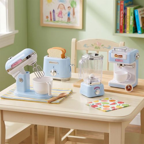 Kitchen Appliances Toy Set Kids Pretend Play Coffee Toaster Mixer Blender Food — image 2