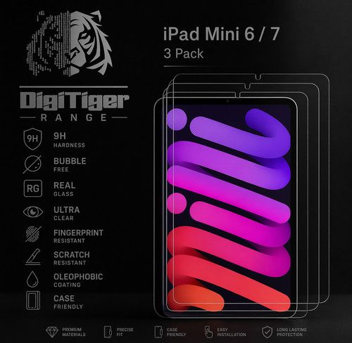 3x Tempered Glass Screen Protector iPad mini (A17 Pro) 8.3" 7th 6th Generation