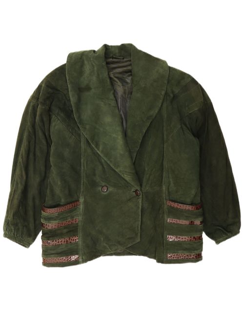 Pancaldi & B Womens Double Breasted Suede Jacket IT 42 Medium Khaki CM19 — image 1