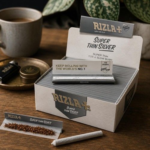 Rizla Super Thin Silver King Size Slim Ultra Thin 50 Booklets Box Set Genuine