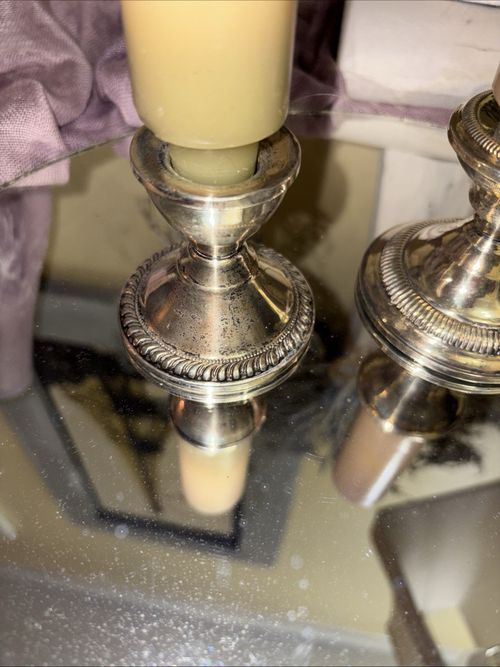 VTG Sterling Silver .925 Candle Stick Holders Concentric Circle/Duchin Creation — image 17