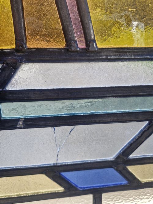 Art Deco 1920 Leaded Glass Window Boat — image 5