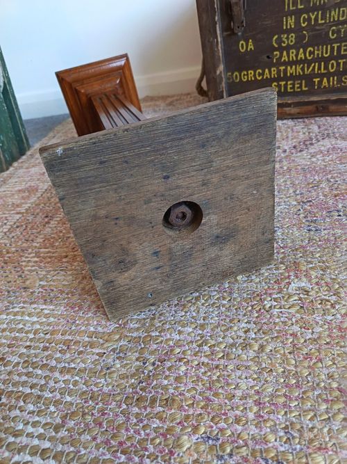 Antique Oak Wooden Bust Display Column Stand Pillar — image 8