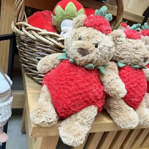 Jellycat Bartholomew Bear Strawberry Limited Release Plush Doll Tags + Dust Bag — image 3