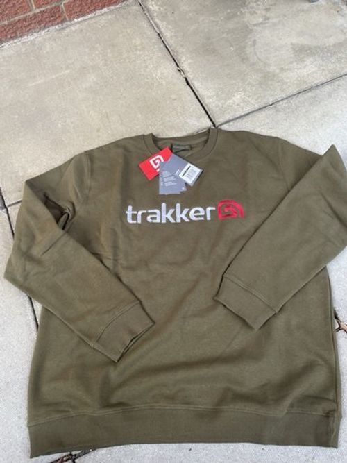 Men’s 2XL Trakker Sweatshirt Carp Fishing Jumper khaki Long Sleeve Top