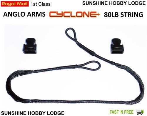 Crossbow String 80lb Pistol Xbow String & End Caps Fits Anglo Arms Cyclone Bow — image 2