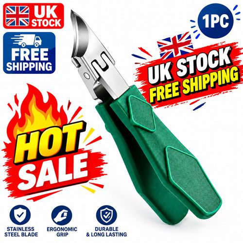 Heavy Duty Toe Nail Clippers For Thick Nails Professional Angled Cutter UK