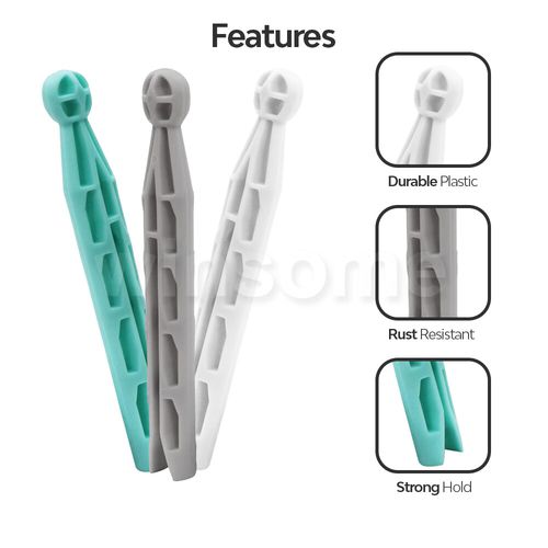 24 Strong Dolly Pegs Durable Plastic Laundry Washing Clothes Dryer Airer Line — image 4