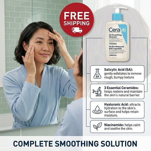 CeraVe SA Smoothing Cleanser Gel Fragrance Free 473ml Face Cleanser — image 3
