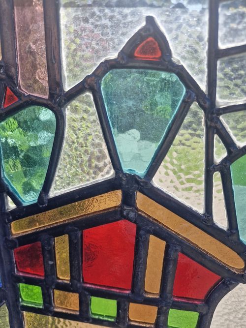 Art Deco 1920 Leaded Glass Window Boat — image 15