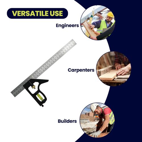 300mm Adjustable Engineers Combination Try Square Set 12” Right Angle Guide — image 4