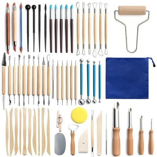 24PCS Clay Sculpting Tool Set Art Craft Pottery Ceramic Modeling Carving Kit