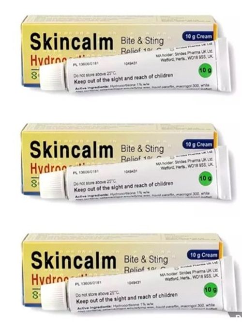 3x Hydrocortison Cream - 10g tube Itching Bites sting - Skincalm Expires 07/2029