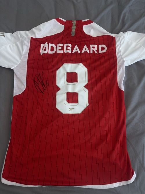 Signed Odegaard Shirt With Proof 23/24 Home Shirt Arsenal — image 1