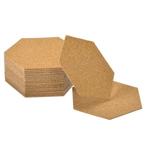 40Pcs Self-Adhesive Cork Hexagon 4 inch Cork Backing Sheets Cork Coasters)