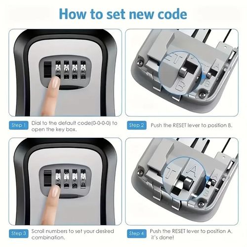 Key Safe Wall Mounted Waterproof Outdoor 4 digit Combination Key Box Lockbox GB — image 9