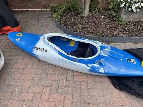 Pyranha Blue/White Single Seat Sit-In Kayak - Solo Paddling Boat