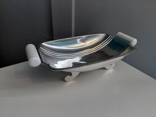 Solid Sterling Silver Footed Bowl Dish Art Deco 146.9g Please Read  — image 2
